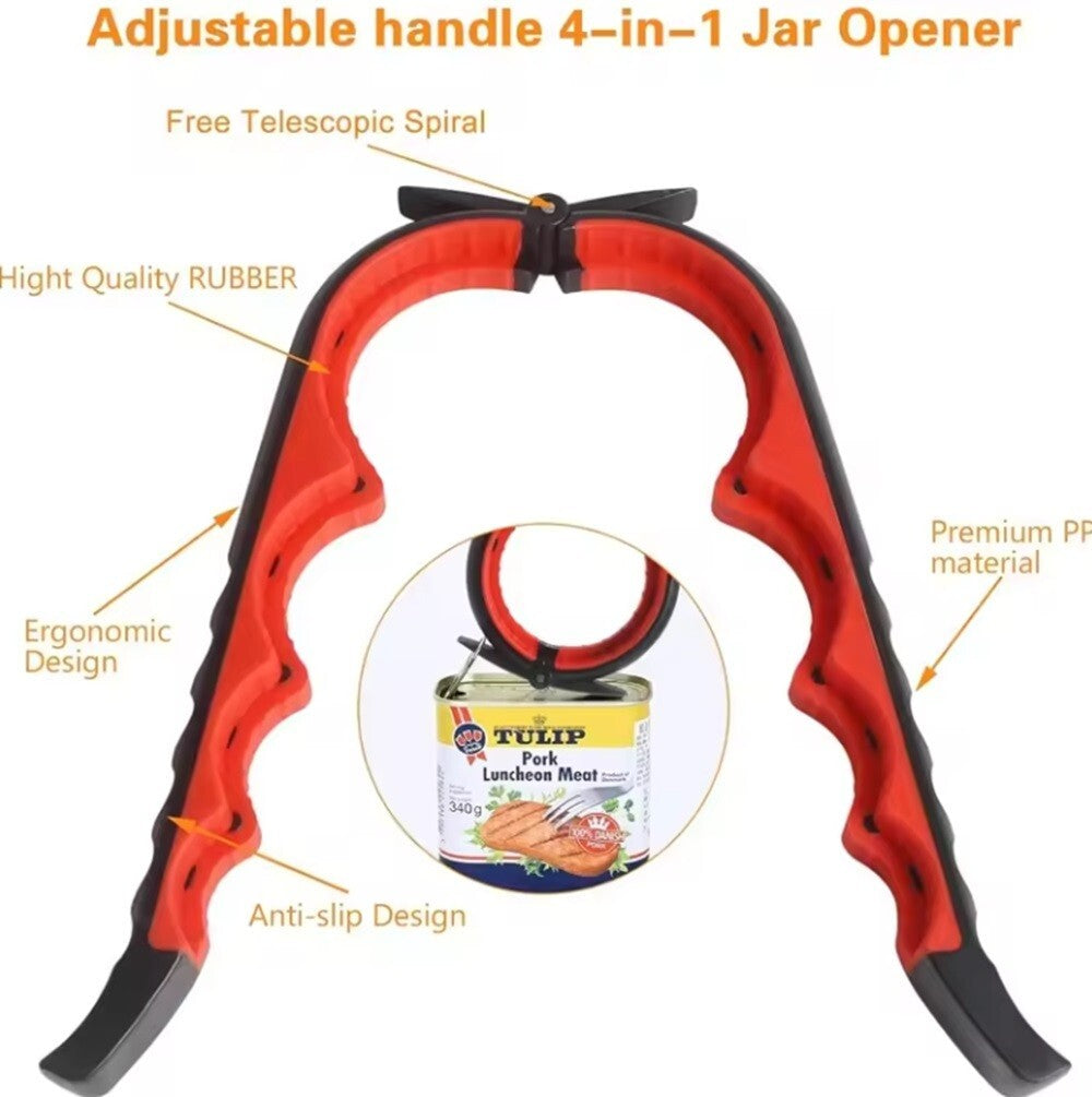 5 in 1 Jar Bottle Can Opener Multi Function Manual Kitchen Tool Lids Tab Cap