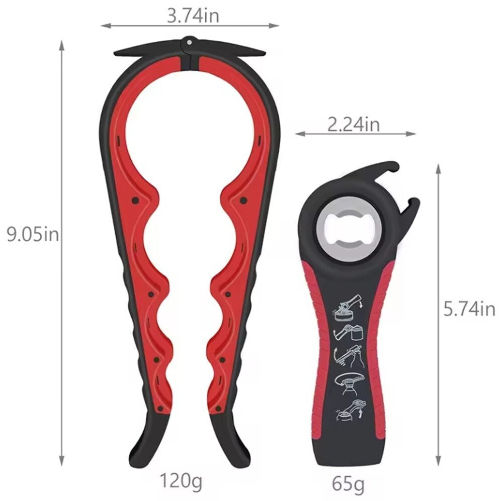 5 in 1 Jar Bottle Can Opener Multi Function Manual Kitchen Tool Lids Tab Cap