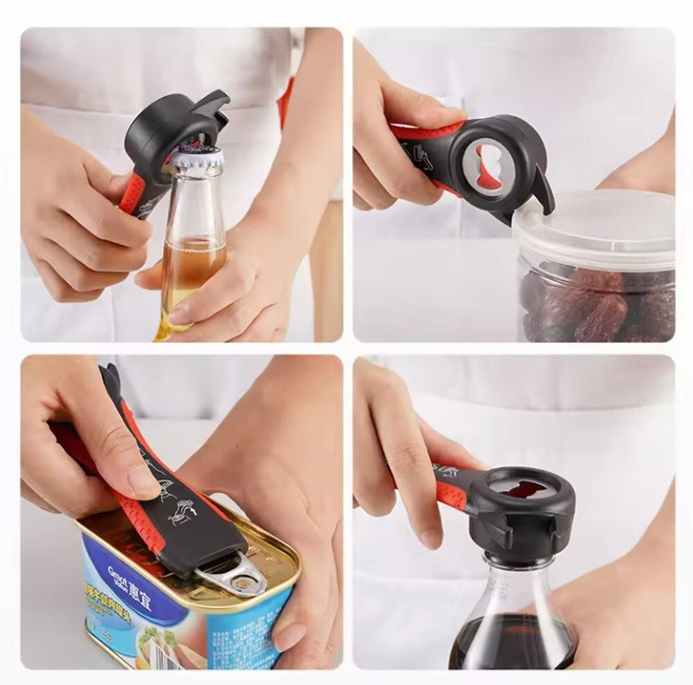 5 in 1 Jar Bottle Can Opener Multi Function Manual Kitchen Tool Lids Tab Cap