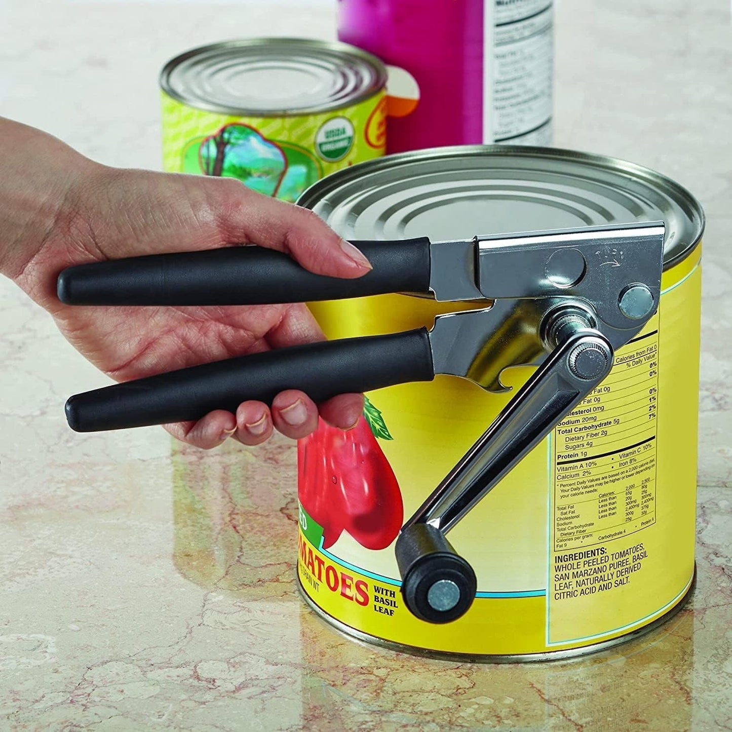 Stainless Steel Heavy Duty Hand Crank Manual Can Opener for Kitchen Camping