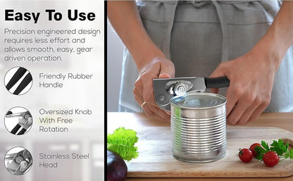 Stainless Steel Heavy Duty Hand Crank Manual Can Opener for Kitchen Camping
